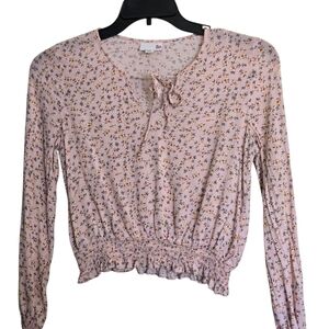 SO Women's Light Pink Floral Blouse